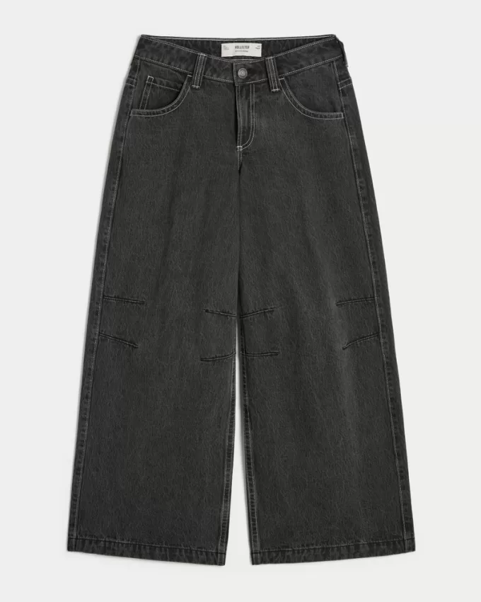 Low-Rise Washed Black Extreme Baggy Jeans,Low-Rise Washed Black Extreme Baggy Jeans