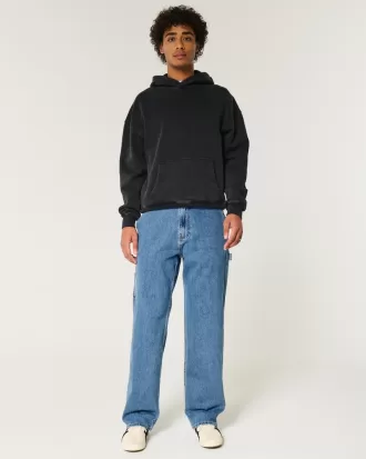 Medium Wash Baggy Painter Jeans,Medium Wash Baggy Painter Jeans
