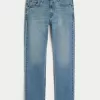 Medium Wash Slim Straight Jeans,Medium Wash Slim Straight Jeans