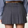 Mid-Rise Pleated Mini Skort,Mid-Rise Pleated Mini Skort