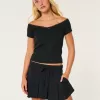 Mid-Rise Pleated Mini Skort,Mid-Rise Pleated Mini Skort