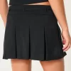 Mid-Rise Pleated Mini Skort,Mid-Rise Pleated Mini Skort