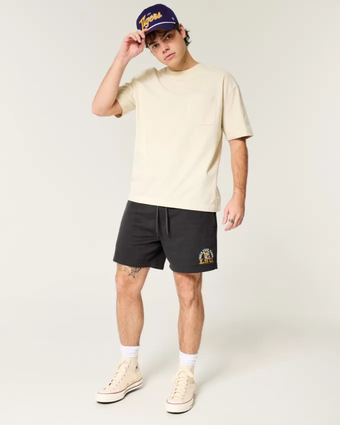 Mid-Thigh Fleece LSU Tigers Graphic Shorts,Mid-Thigh Fleece LSU Tigers Graphic Shorts Mid-Thigh Fleece LSU Tigers Graphic Shorts,Mid-Thigh Fleece LSU Tigers Graphic Shorts