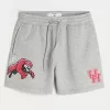 Mid-Thigh Fleece University of Houston Graphic Shorts,Mid-Thigh Fleece University of Houston Graphic Shorts