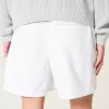 Mid-Thigh Linen-Blend Pull-On Shorts,Mid-Thigh Linen-Blend Pull-On Shorts