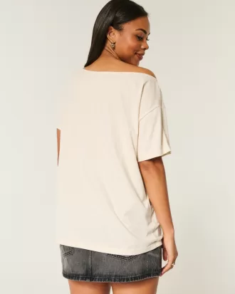 Oversized Off-the-Shoulder Miami Racing Graphic Tee,Oversized Off-the-Shoulder Miami Racing Graphic Tee Oversized Off-the-Shoulder Miami Racing Graphic Tee,Oversized Off-the-Shoulder Miami Racing Graphic Tee