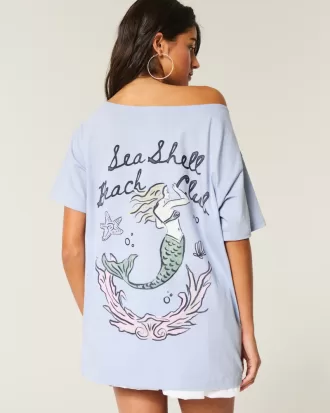 Oversized Off-the-Shoulder Sea Shell Beach Club Graphic Tee,Oversized Off-the-Shoulder Sea Shell Beach Club Graphic Tee Oversized Off-the-Shoulder Sea Shell Beach Club Graphic Tee,Oversized Off-the-Shoulder Sea Shell Beach Club Graphic Tee