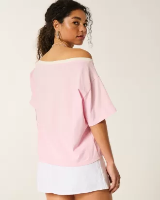 Oversized Off-the-Shoulder Varsity Floral Graphic Tee,Oversized Off-the-Shoulder Varsity Floral Graphic Tee Oversized Off-the-Shoulder Varsity Floral Graphic Tee,Oversized Off-the-Shoulder Varsity Floral Graphic Tee