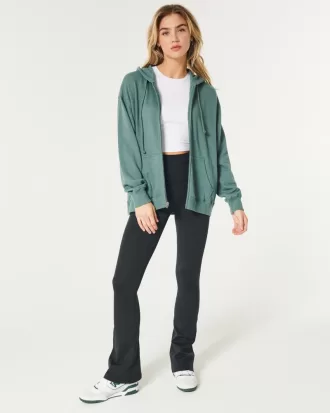 Oversized Terry Zip-Up Hoodie,Oversized Terry Zip-Up Hoodie