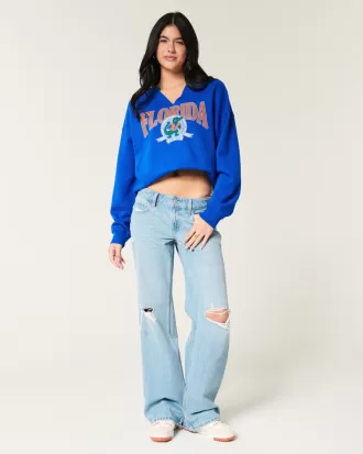 Oversized University of Florida Graphic Notch-Neck Sweatshirt,Oversized University of Florida Graphic Notch-Neck Sweatshirt Oversized University of Florida Graphic Notch-Neck Sweatshirt,Oversized University of Florida Graphic Notch-Neck Sweatshirt
