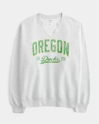 Oversized University of Oregon Graphic Notch-Neck Sweatshirt,Oversized University of Oregon Graphic Notch-Neck Sweatshirt Oversized University of Oregon Graphic Notch-Neck Sweatshirt,Oversized University of Oregon Graphic Notch-Neck Sweatshirt