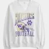 Oversized University of Washington Graphic Notch-Neck Sweatshirt,Oversized University of Washington Graphic Notch-Neck Sweatshirt