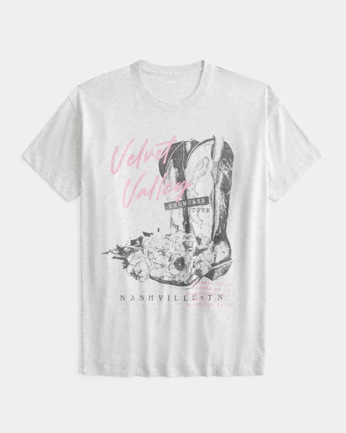 Oversized Velvet Valley Graphic Tee,Oversized Velvet Valley Graphic Tee