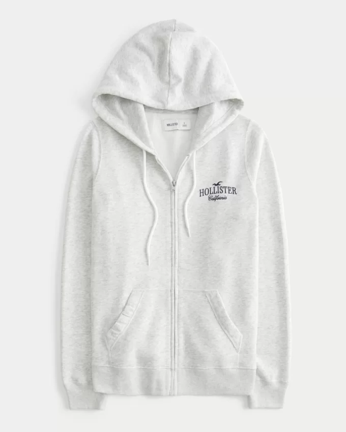 Oversized Zip-Up Logo Hoodie,Oversized Zip-Up Logo Hoodie