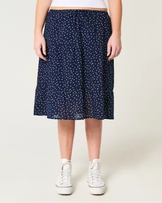 Polka Dot Midi Skirt,Polka Dot Midi Skirt