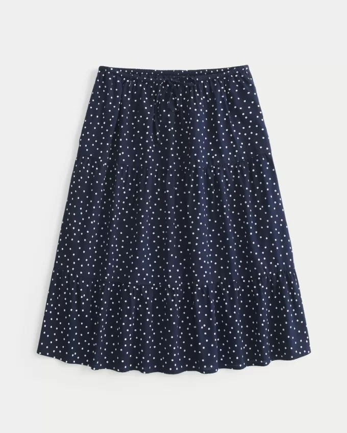 Polka Dot Midi Skirt,Polka Dot Midi Skirt