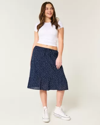 Polka Dot Midi Skirt,Polka Dot Midi Skirt