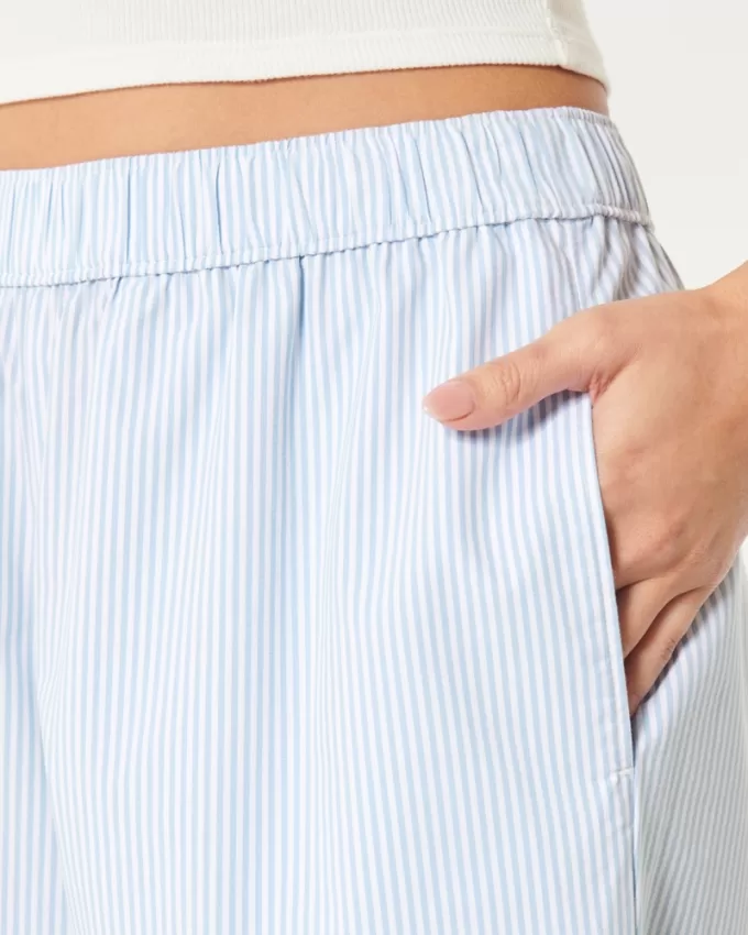 Poplin Wide-Leg Sleep Pants,Poplin Wide-Leg Sleep Pants