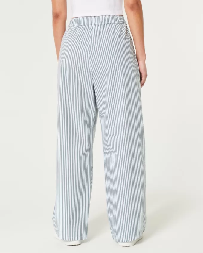 Poplin Wide-Leg Sleep Pants,Poplin Wide-Leg Sleep Pants