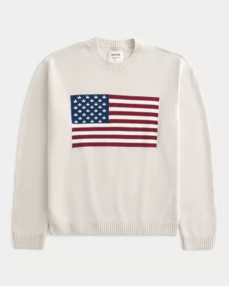 Relaxed American Flag Graphic Crew Sweater,Relaxed American Flag Graphic Crew Sweater Relaxed American Flag Graphic Crew Sweater,Relaxed American Flag Graphic Crew Sweater