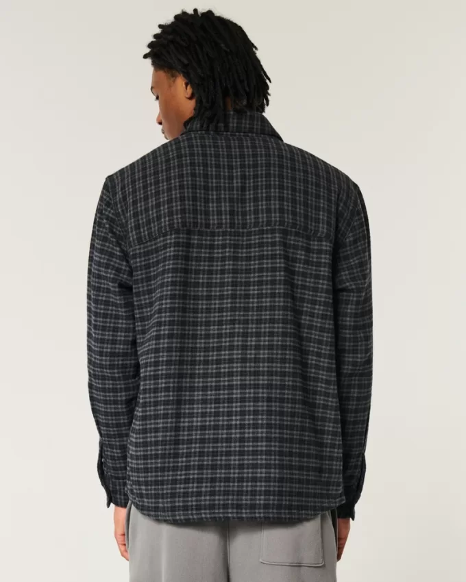 Relaxed Flannel Tom and Jerry Graphic Shirt,Relaxed Flannel Tom and Jerry Graphic Shirt