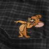 Relaxed Flannel Tom and Jerry Graphic Shirt,Relaxed Flannel Tom and Jerry Graphic Shirt