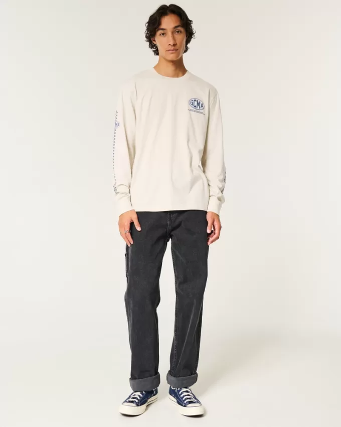 Relaxed Long-Sleeve California Motorsports Graphic Tee,Relaxed Long-Sleeve California Motorsports Graphic Tee