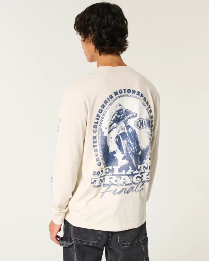 Relaxed Long-Sleeve California Motorsports Graphic Tee,Relaxed Long-Sleeve California Motorsports Graphic Tee