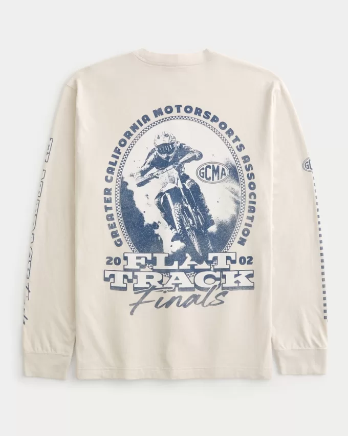 Relaxed Long-Sleeve California Motorsports Graphic Tee,Relaxed Long-Sleeve California Motorsports Graphic Tee