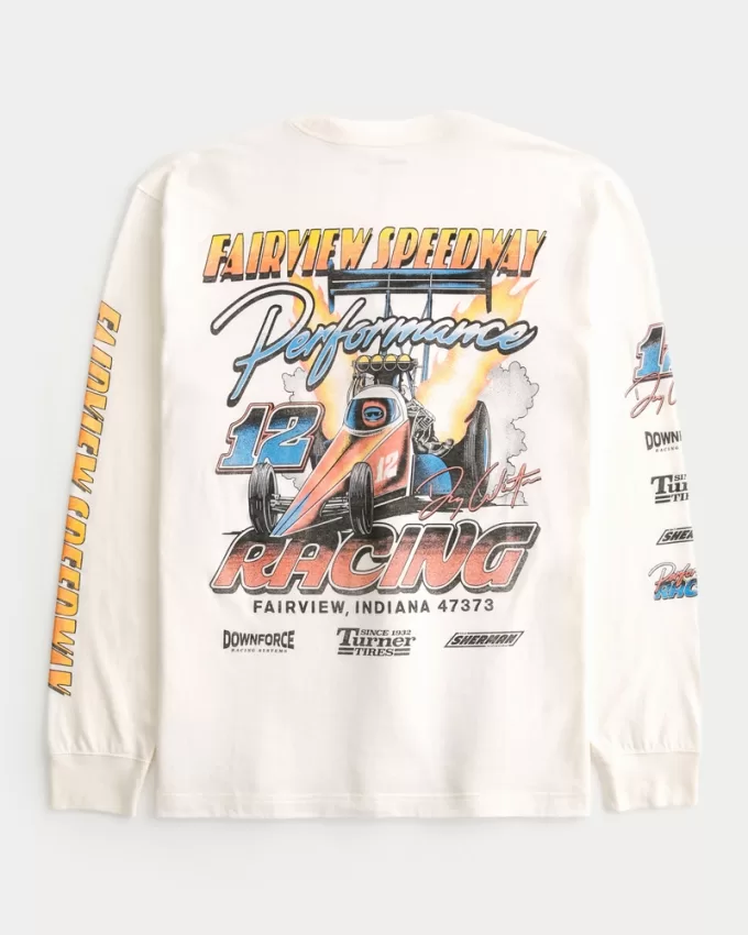 Relaxed Long-Sleeve Fairview Speedway Graphic Tee,Relaxed Long-Sleeve Fairview Speedway Graphic Tee