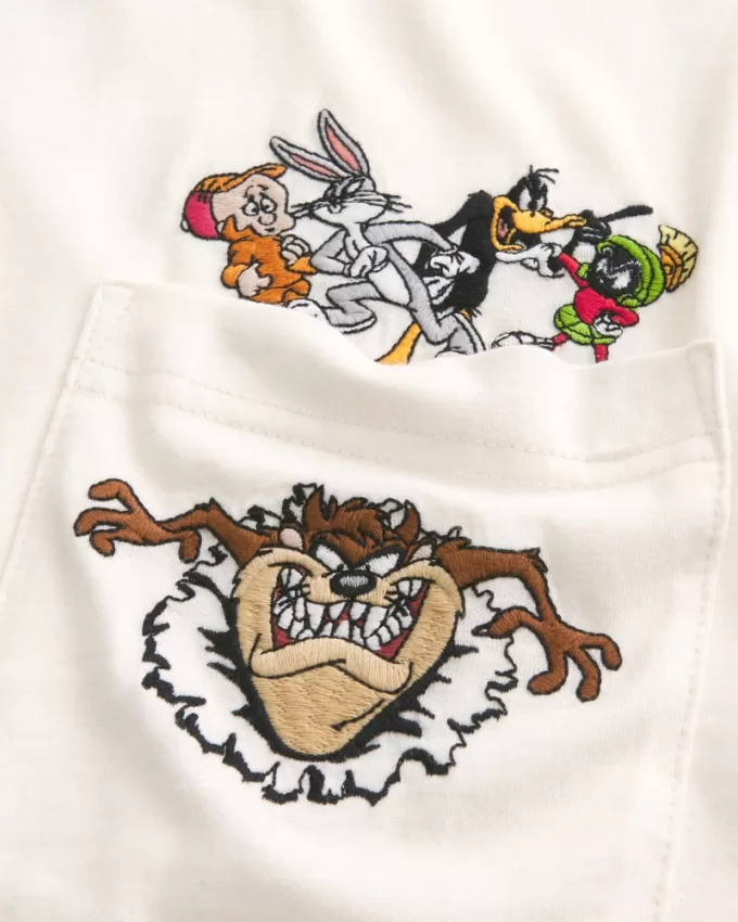 Relaxed Looney Tunes Graphic Pocket Tee,Relaxed Looney Tunes Graphic Pocket Tee