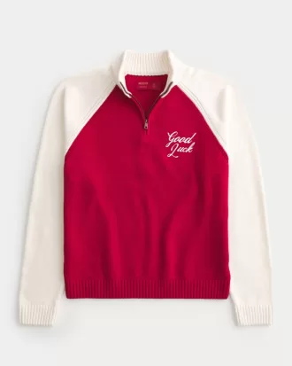 Relaxed Lunar New Year Graphic Quarter-Zip Sweater,Relaxed Lunar New Year Graphic Quarter-Zip Sweater Relaxed Lunar New Year Graphic Quarter-Zip Sweater,Relaxed Lunar New Year Graphic Quarter-Zip Sweater