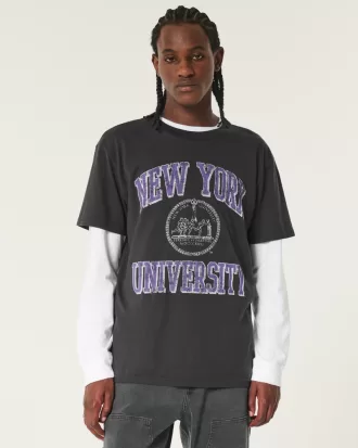 Relaxed New York University Graphic Tee,Relaxed New York University Graphic Tee