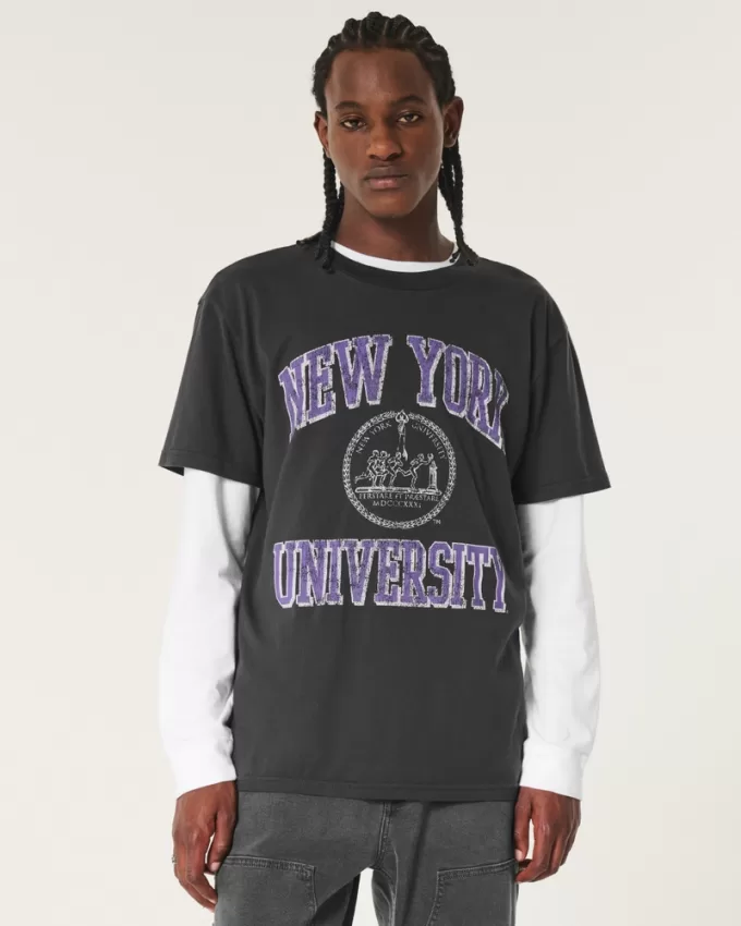 Relaxed New York University Graphic Tee,Relaxed New York University Graphic Tee