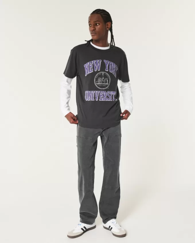 Relaxed New York University Graphic Tee,Relaxed New York University Graphic Tee