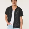 Relaxed Short-Sleeve Lace Shirt,Relaxed Short-Sleeve Lace Shirt