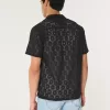 Relaxed Short-Sleeve Lace Shirt,Relaxed Short-Sleeve Lace Shirt