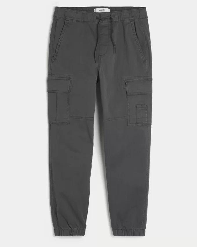 Relaxed Twill Cargo Joggers,Relaxed Twill Cargo Joggers