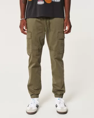 Relaxed Twill Cargo Joggers,Relaxed Twill Cargo Joggers