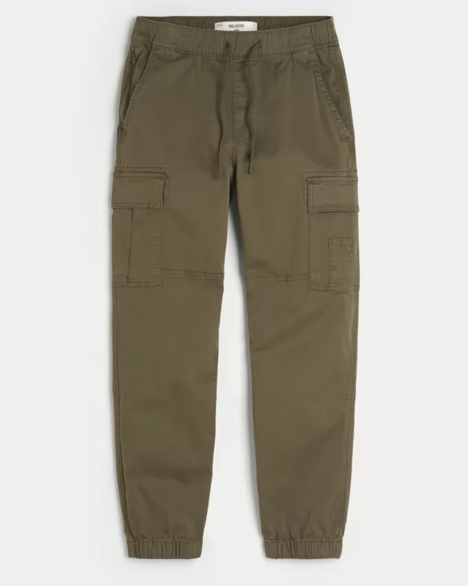 Relaxed Twill Cargo Joggers,Relaxed Twill Cargo Joggers