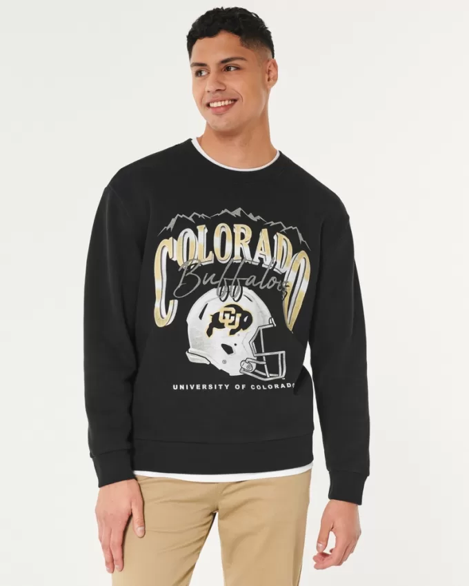 Relaxed University of Colorado Buffaloes Graphic Crew Sweatshirt,Relaxed University of Colorado Buffaloes Graphic Crew Sweatshirt