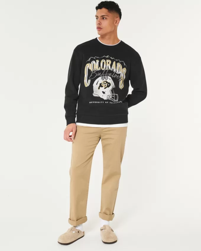 Relaxed University of Colorado Buffaloes Graphic Crew Sweatshirt,Relaxed University of Colorado Buffaloes Graphic Crew Sweatshirt