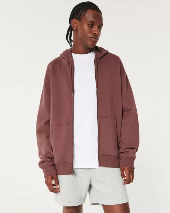 Relaxed Zip-Up Icon Hoodie,Relaxed Zip-Up Icon Hoodie
