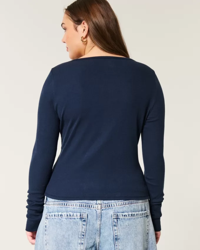 Ribbed East Coast Graphic Henley,Ribbed East Coast Graphic Henley