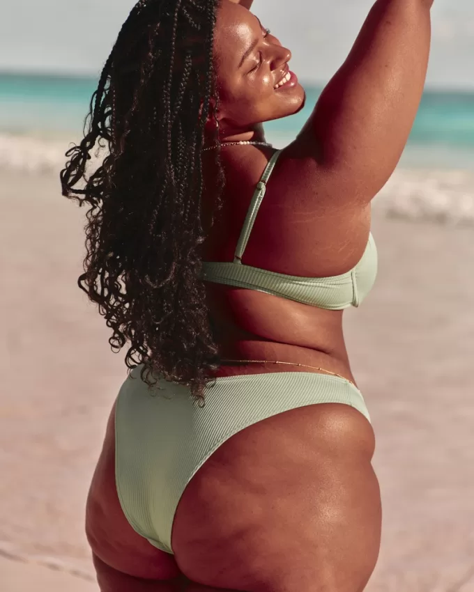 Ribbed High-Leg Cheekiest Bikini Bottom,Ribbed High-Leg Cheekiest Bikini Bottom