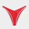 Ribbed High-Leg V-Waist Cheekiest Bikini Bottom,Ribbed High-Leg V-Waist Cheekiest Bikini Bottom