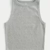 Ribbed High-Neck Tank,Ribbed High-Neck Tank
