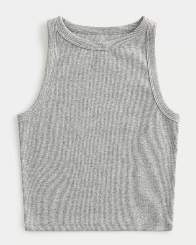 Ribbed High-Neck Tank,Ribbed High-Neck Tank