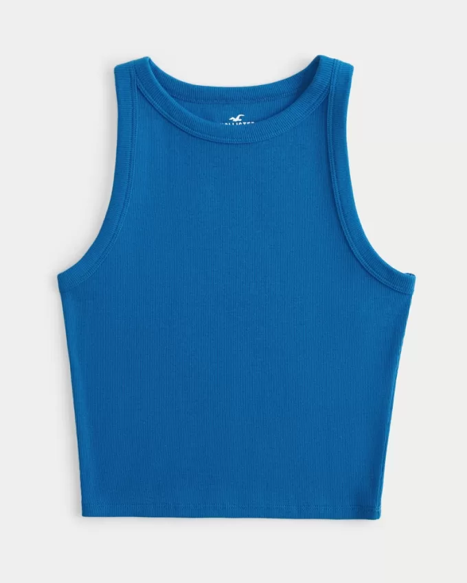 Ribbed High-Neck Tank,Ribbed High-Neck Tank