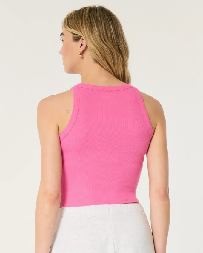 Ribbed High-Neck Tank,Ribbed High-Neck Tank